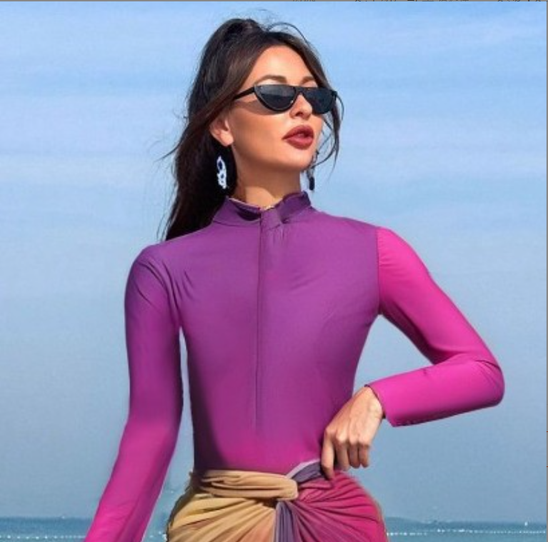 Middle Eastern Style Long-Sleeved Trousers Swimsuit For Beach Sports(3Piece Set)